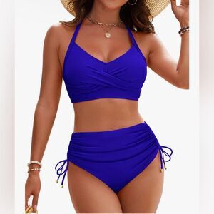 Blooming Jelly Women’s High Waisted Bikini Tummy Control Swimsuit XL NWT